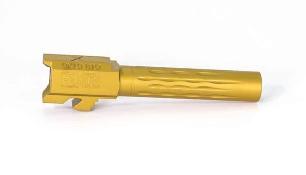 Faxon Flame Fluted Barrel Glock G19, Non-Threaded, TiN PVD