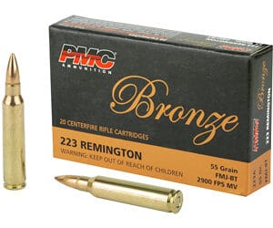 PMC Bronze 223REM 55 Gr Full Metal Jacket- 20 Round Box