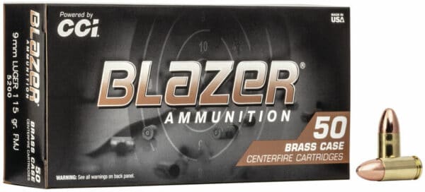 CCI BLAZER BRASS 9MM 115GR FMJ 50rnds