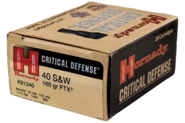 Hornady Critical Defense 40 S&W 165GR FTX