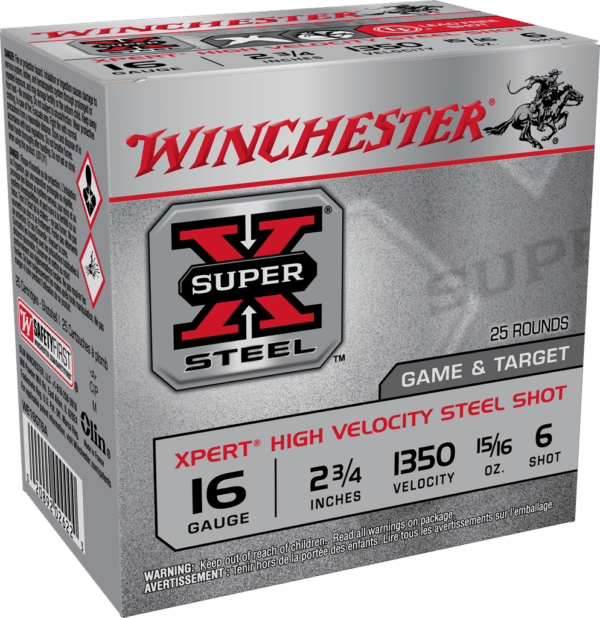 Winchester 12GA 2-3/4" 1OZ #6 XPERT STEEL SHOTSHELLS 25RD