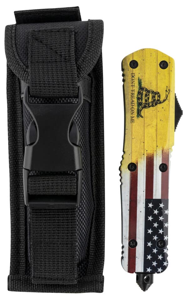 Templar Knife SBRF331 1776 Gen II Small 2.69" OTF Drop Point Plain Black Oxide Stonewashed Black Betsy Ross Flag - Image 3
