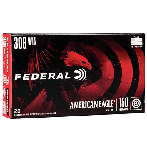 Federal American Eagle Rifle 308 Win 150 gr Full Metal Jacket Boat-Tail (FMJBT)