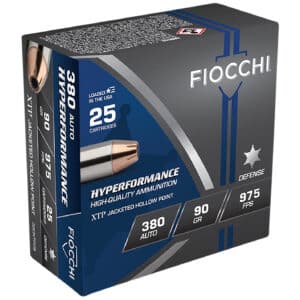 Fiocchi Hyperformance 380ACP 90gr Hornady XTP Hollow Point 25 Per Box