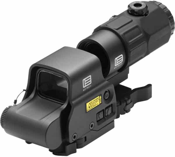 Eotech HHS V EXPS & G45 Magnifier Matte Black 1x/5x 1.20" x 0.85" 4 x 1 MOA Red Dots/68 MOA Ring - HS